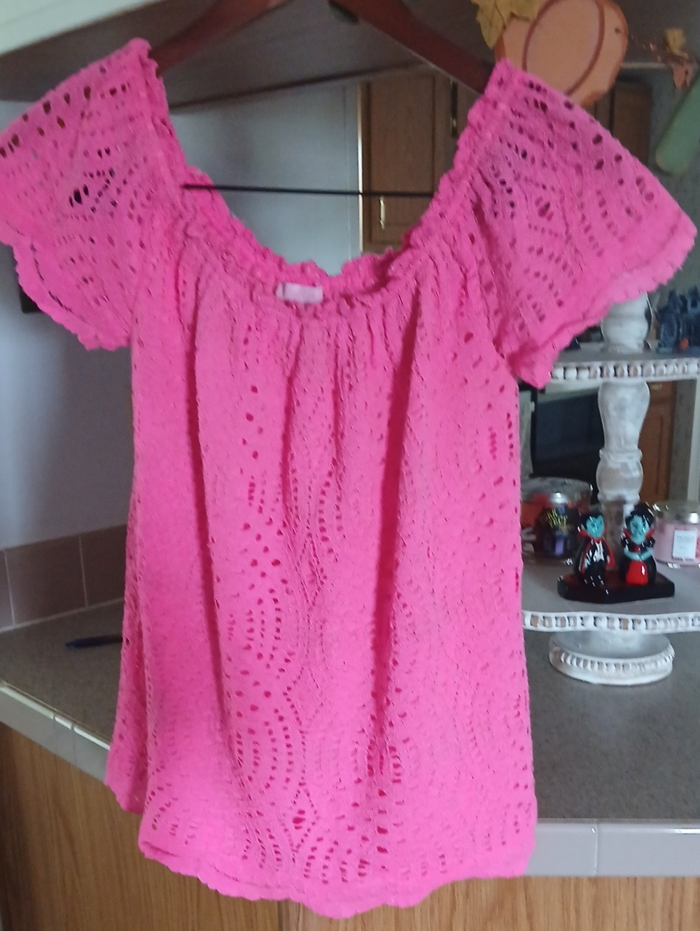 Lilly Pulitzer Hot Pink Crochet Off-Shoulder Tunic